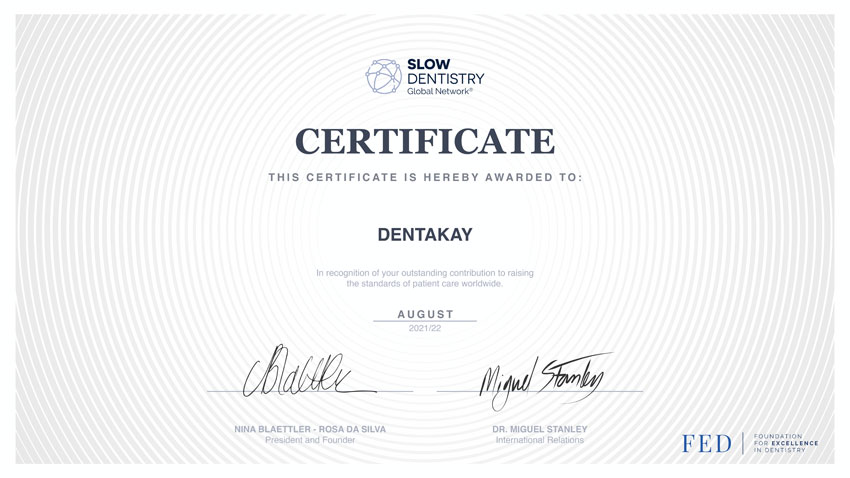 Slow Dentistry Certificate